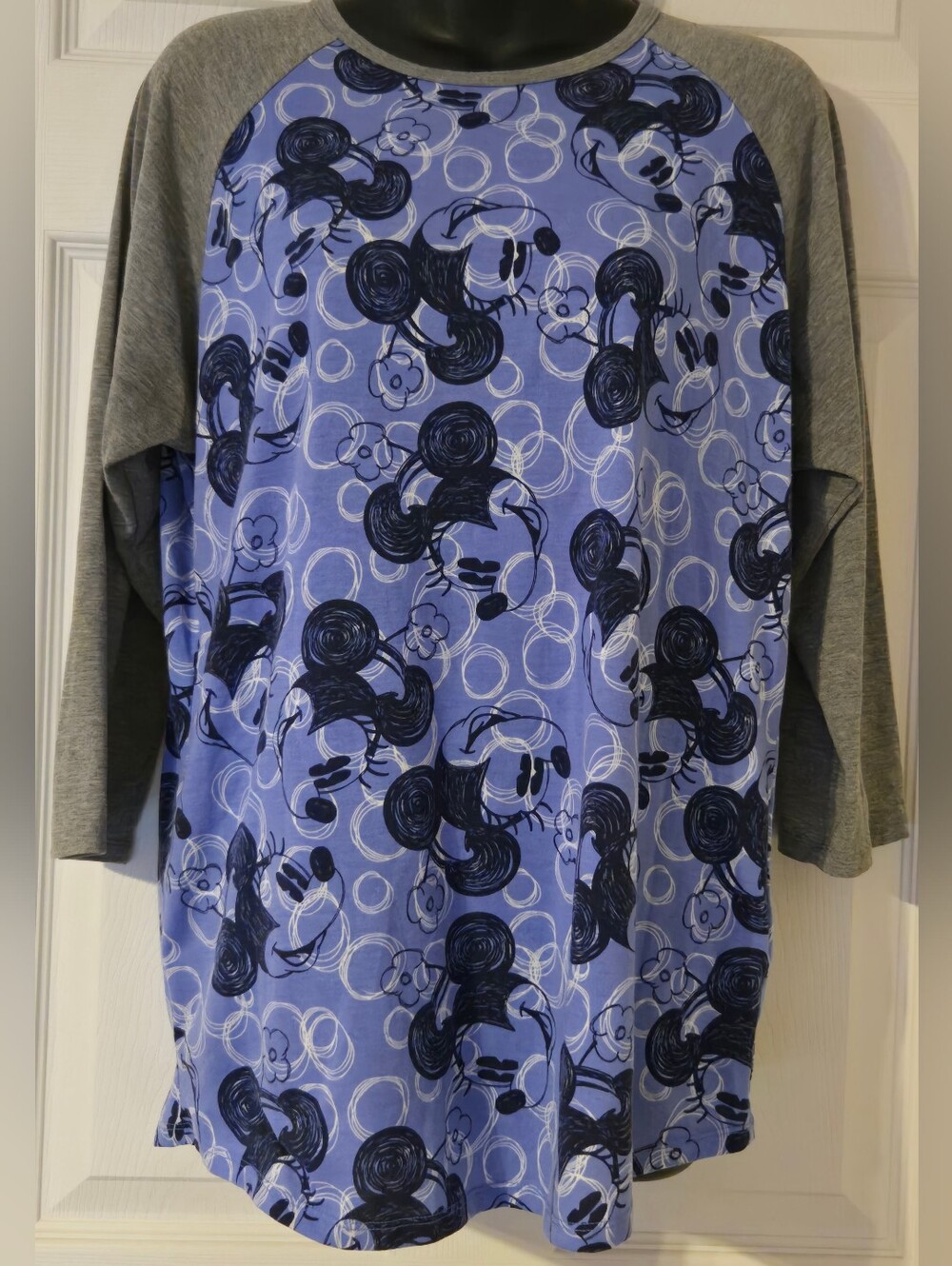 LulaRoe X DISNEY MINNIE Randy Basball Ralgan 3/4 Sleeve L